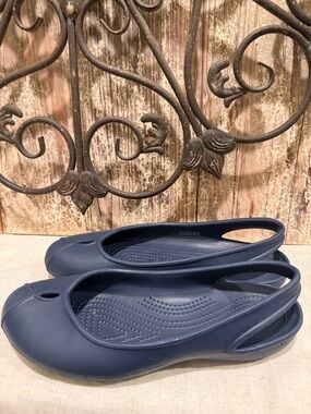 Crocs Navy Women's Slingback Flats crocs  size 8 sandals